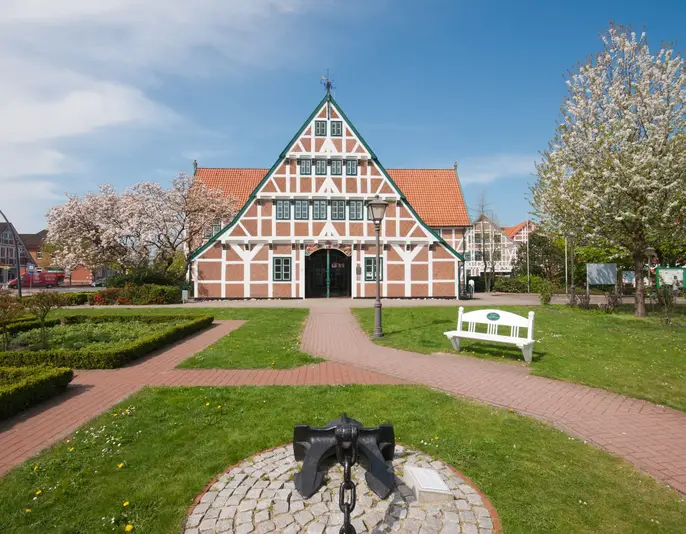 Rathaus in Jork, Altes Land, Deutschland